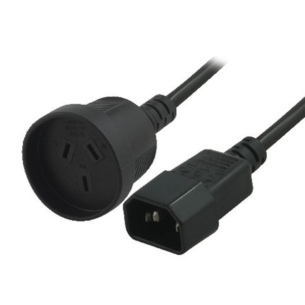 Power Extension Cable   - 15CM  - 3-Pin Au To IEC C14 Female 