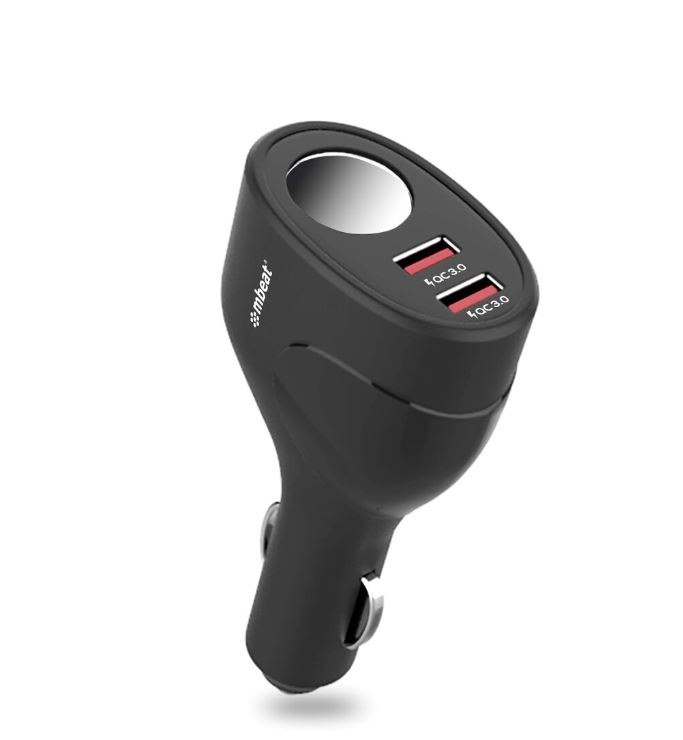 Mbeat Gorilla Power Dual Port QC3.0 Car Charger And Cigarette Lighter Extender (LS)