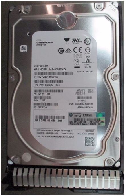 HPE 4 TB Hard Drive - 3.5" Internal - SATA (SATA/600)