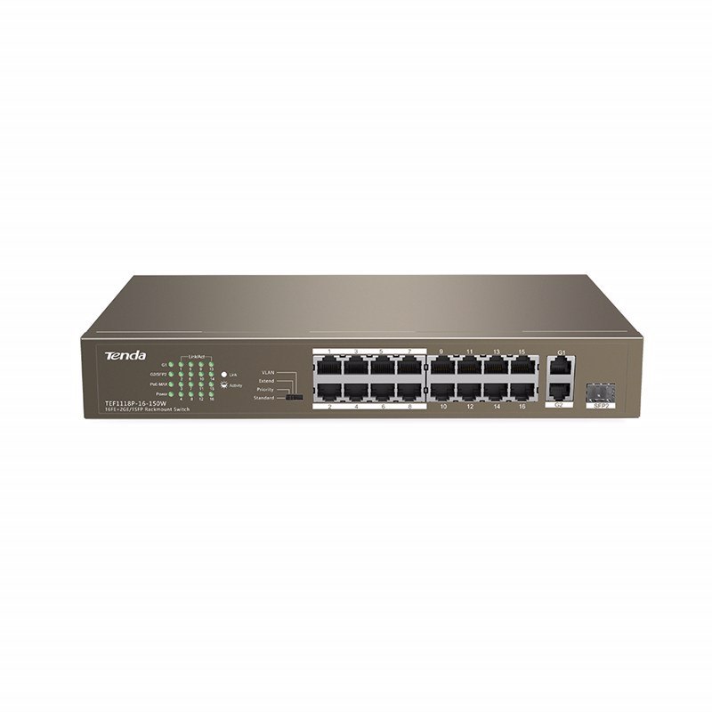 Tenda 18-Port Fe Switch With 16-Port Poe