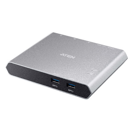 Aten 2-Port Usb-C KVM Switch (Dock) With Power Pass-Through