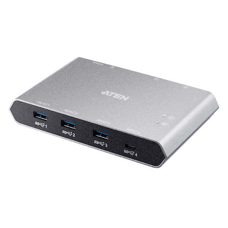 Aten Usb-C Gen 2 Sharing Switch With Power Pass Through, Bezel-X Feature Allows Two Laptops To Share Files With Each Other