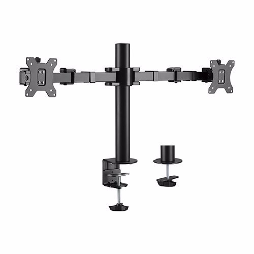 Brateck Dual Monitors Affordable Steel Articulating Monitor Arm Fit Most 17'-32' Monitors Up To 9KG Per Screen Vesa 75X75/100X100