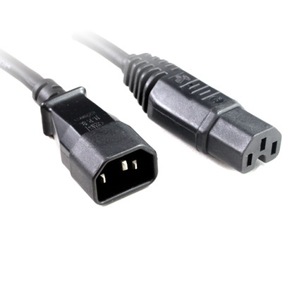 4Cabling Iec C14 To C15 High Temperature Power Cable Black 3M