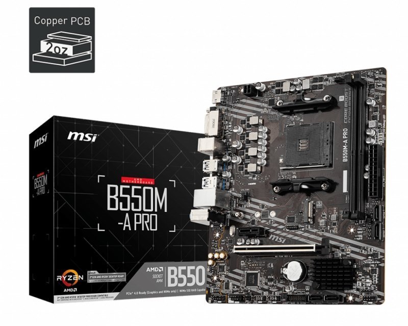MSI B550M-A PRO Desktop Motherboard - AMD B550 Chipset - Socket AM4 - Micro ATX