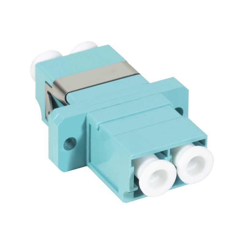 Serveredge LC Female To LC Female Multi Mode Duplex Om4 Fibre Adaptor - Aqua Color