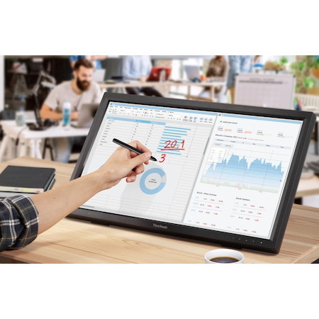 ViewSonic 22' TD2223-2 In-Cell 10 Point Touch FHD Monitor Advanced Ergonomics, Windows, Android, Chrome, Linux, Raspberry Pi, Vesa 100, 2024