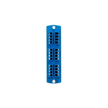 Leviton | SDX Precision Molded Plate | Single Mode Os1/2, Quad LC, 24 Fibres, Zirconia Ceramic Sleeve | Blue