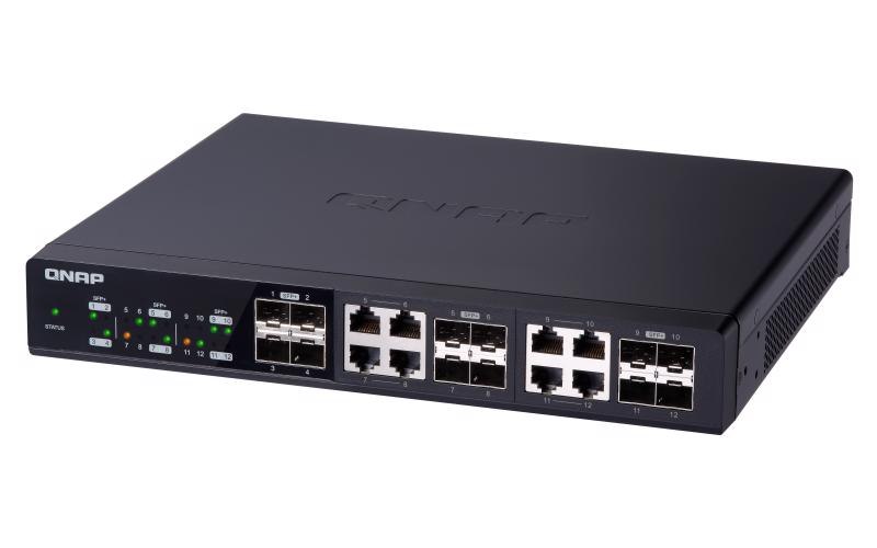 Qnap QSW-1208-8C: Twelve 10GbE SFP+ Ports With Shared Eight 10Gbase-T Ports Unmanage Switch, Nbase-T Support For 5-Speed Auto Negotiation , 2Y RTB