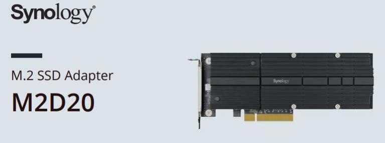 Synology M2D20 PCIe Adapter Card Supporting Synology SNV3400 And SNV3500 Only.