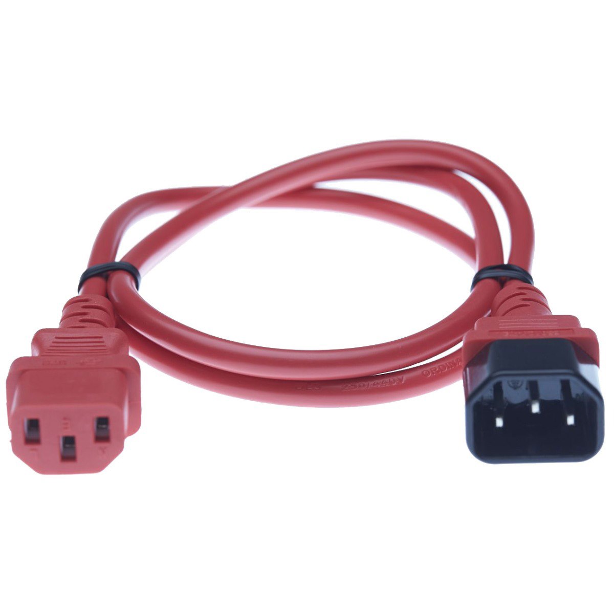 4Cabling Iec C13 To C14 Power Cable Red 0.5M