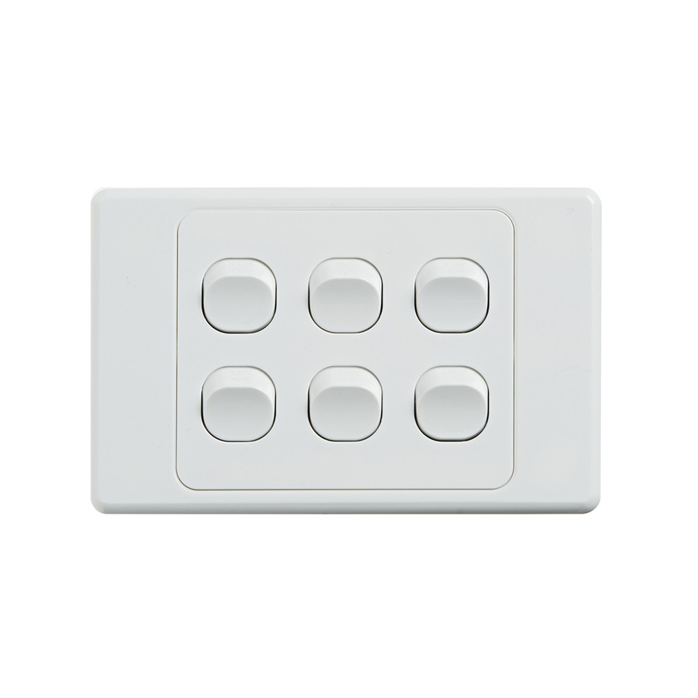 4Cabling 4C | Ultima 6 Gang Switch 250V 16Ax - Horizontal