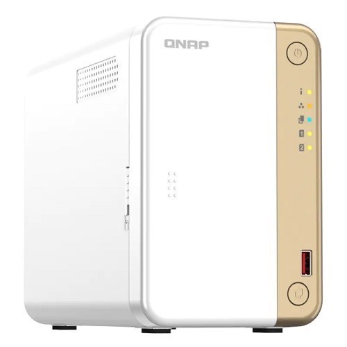 Qnap 2-Bay Desktop Nas, Intel Celeron N4505 Dual-Core, 8 GB DDR4 Onboard Not Expandable, 2 X 3.5"/2.5" Sata 6Gb/s Drive Bays