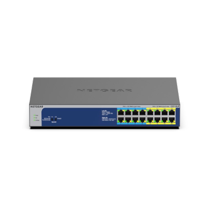 Netgear Gs516up 16-Port Ultra60 PoE++ Gigabit Unmanaged Switch,8 Ports PoE++,8 Ports PoE+