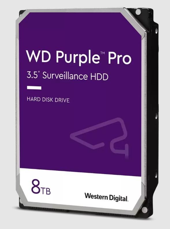 Western Digital WD Purple Pro 8TB 3.5" Surveillance HDD 7200RPM 256MB Sata3 245MB/s 550TBW 24X7 64 Cameras Av NVR DVR 2.5Mil MTBF