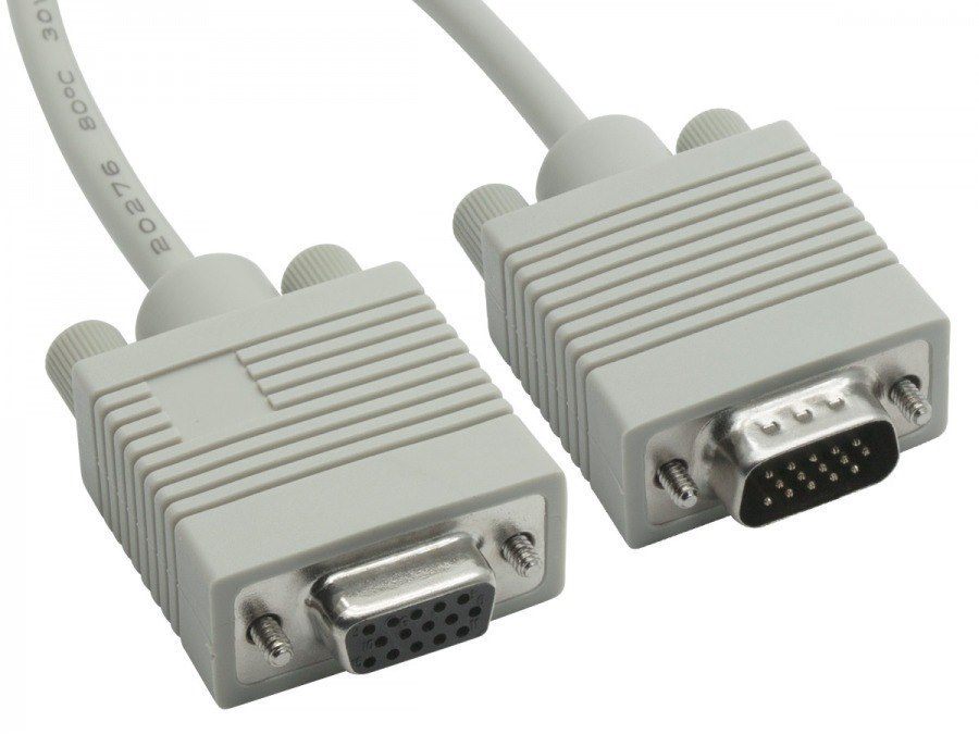 8Ware Vga Extension Cable 3M - 15 Pins Male To 15 Pins Female For Monitor PC Molded Type Grey