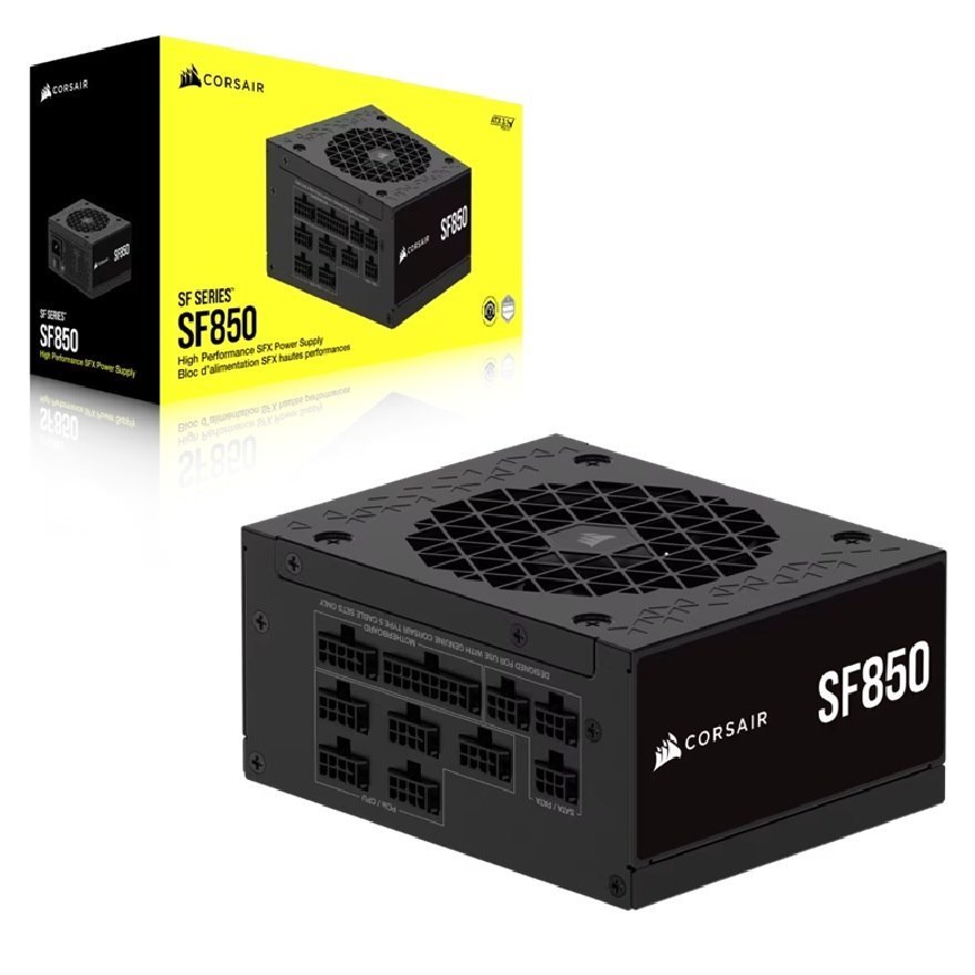 Corsair SF Series SF850 Fully Modular 80 Plus Platinum SFX Power Supply (Au) – 850W, 92MM FDB, 8×Sata, 3×PCIe, 2×Eps, Type 5, 100K HRS, Atx 3.1