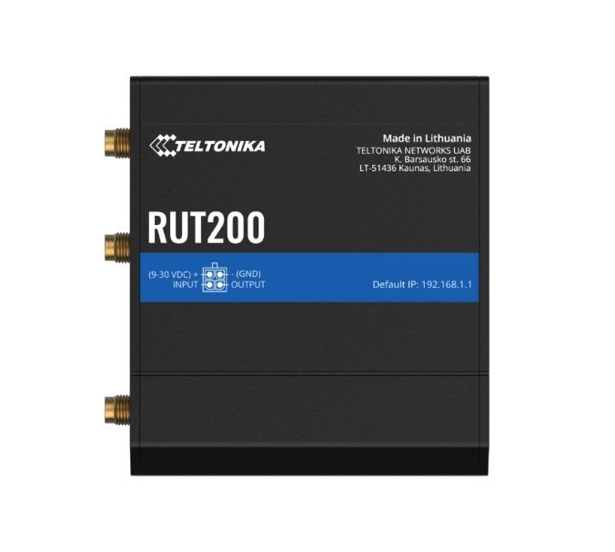 Teltonika Rut200 Industrial Cellular Router, Wan Failover, Compact And Reliable Industrial 4G Lte Router/Firewall, Psu Included
