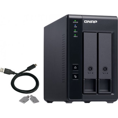 Qnap 2-Bay 3.5 Sata HDD Usb 3.0 Type-C Hardware Raid External Enclosure.