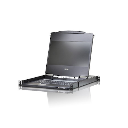 Aten Rackmount Usb Dvi/Vga/Hdmi Single Rail 17.3' Widescreen Full HD LCD KVM Console