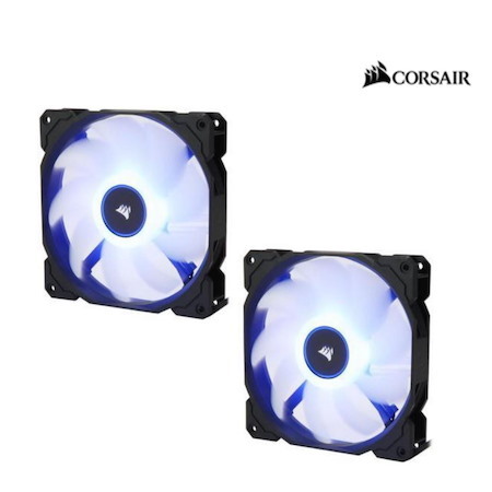Corsair Air Flow 140MM Fan Low Noise Edition / Blue Led 3 Pin - Hydraulic Bearing, 1.43MM H2o. Superior Cooling Performance. Twin Pack!