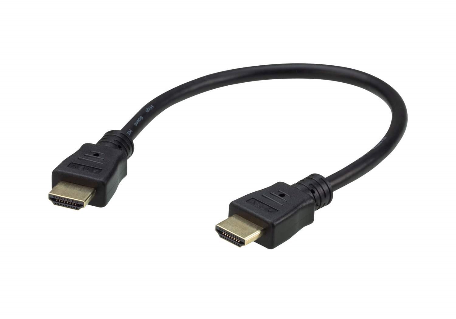 Aten 0.3M 4K Hdmi High Speed Ethernet Cable, Supports Up To 4096 X 2160 @ 60Hz, High Quality Tinned Copper Wire With Gold-Plated Connectors