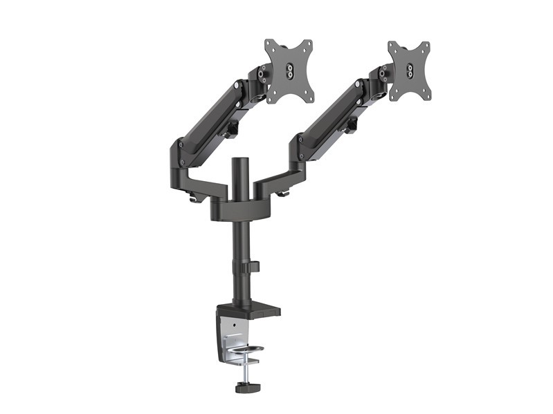 Brateck Dual Monitors Heavy-Duty Aluminum Gas Spring Monitor Arm Fit Most 17''-32'' Up To 12KG Per Screen