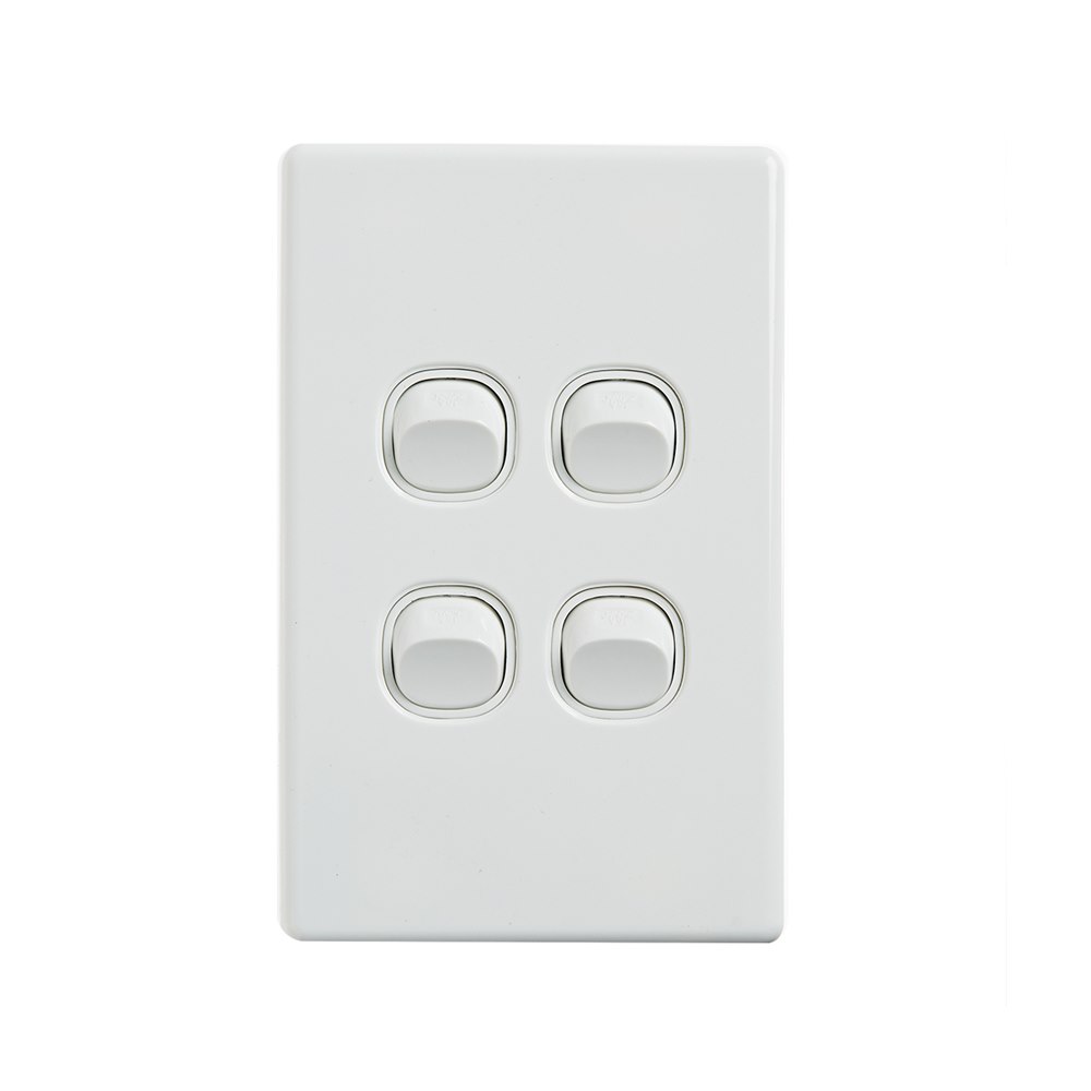 4Cabling 4C | Elegant Wall Switch 4 Gang 250V 16A - Vertical