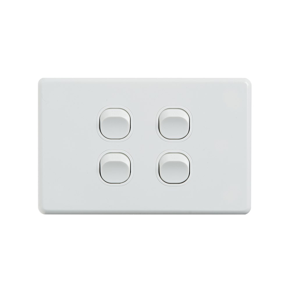 4Cabling 4C | Classic 4 Gang Switch 250V 16Ax - Horizontal