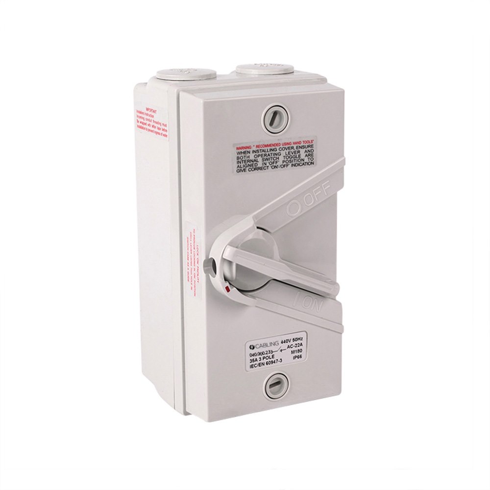 4Cabling 4C | Weatherproof Isolator 3 Pole Ip66 440V 35A