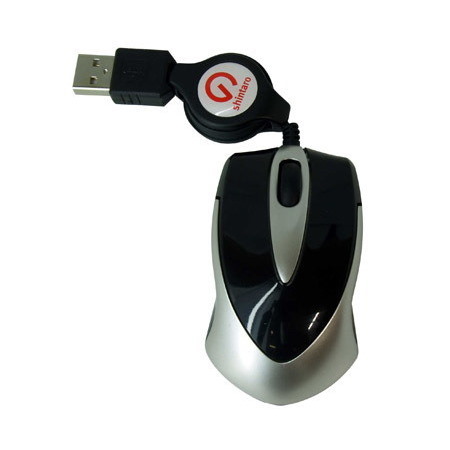 Shintaro Notebook Mini Optical Mouse W/ Retractable Cable