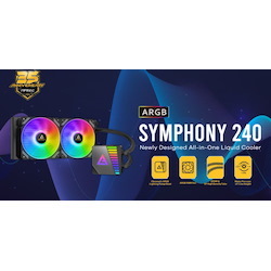 Antec Symphony 240MM Argb Advanced Liquid Cpu Cooler, PWM Led Fan, Ptfe Tubing, Lga 115X, 1200, 2011-V3, 2066, Am4, Am3+ FMx, TR4, 3 YRS Warranty