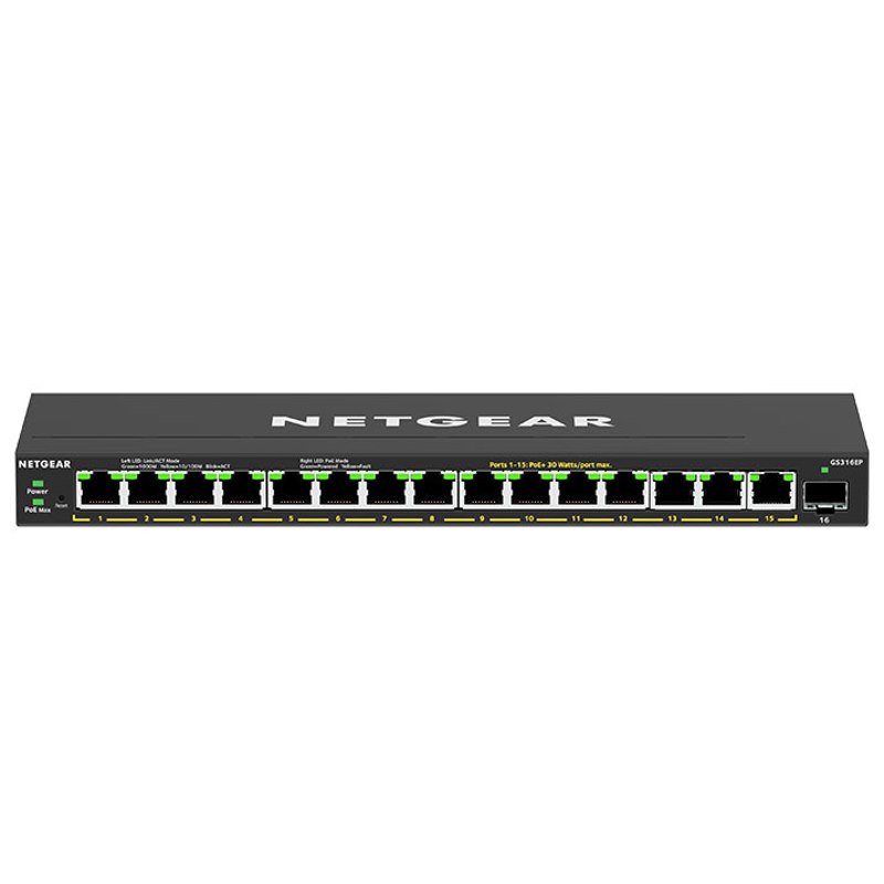 Netgear Gs316ep 16 Port PoE Gigabit Ethernet Plus Switch