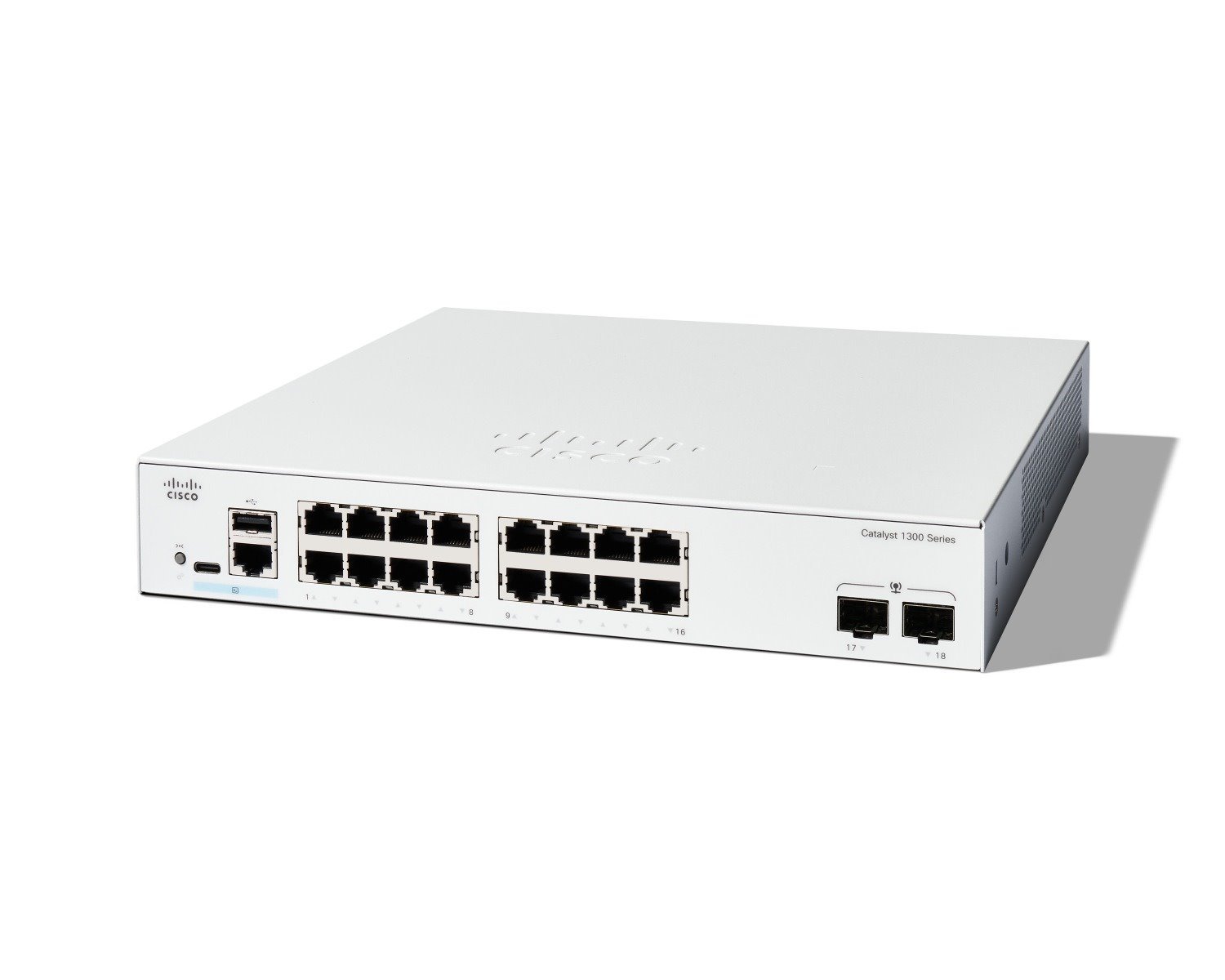 Cisco Catalyst 1300 C1300-16T-2G 16 Ports Manageable Ethernet Switch - Gigabit Ethernet - 10/100/1000Base-T, 1000Base-X