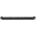 Leviton | 1Ru 24-Port Cat 6 Flat Quickport™ Patch Panel *Cable Management Bar Included* | Black