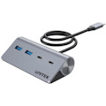 Unitek 4-In-1 Usb-C 5Gbps Hub (2xUSB-A 5Gbps + 2xUSB-C 5Gbps), With Usb-C Power Port, Space Gray, Unitek Gift Box