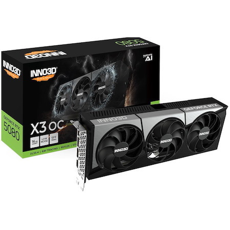 Inno3d nVidia GeForce RTX 5080 X3 Oc 16GB GDDR7 2640MHz Boost Clock, Ram 30 GBPS, 3xDP, 1xHDMI 300X120X50MM