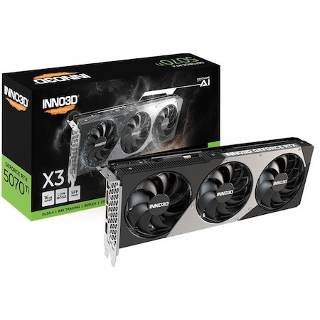 Inno3d nVidia GeForce RTX 5070 Ti X3 16GB GDDR7 2452 MHz Boost Clock, Ram 28 GBPS, 3X DP, 1xHDMI 300X116X41MM