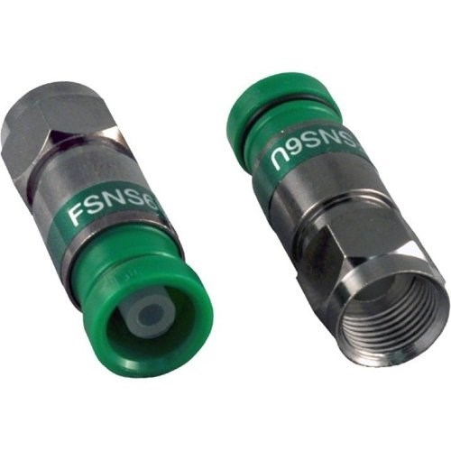  ProSNS RG-6 Universal Coax Compression F-Connector, Green, 25-Pack