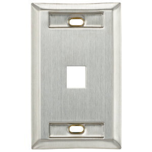 FP-1G-1-SS-ID - Single Gang Simplex Faceplate (Stainless Steel) with ID Windows