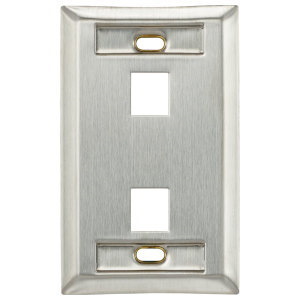 FP-1G-2-SS-ID - Single Gang Duplex Faceplate (Stainless Steel) with ID Windows