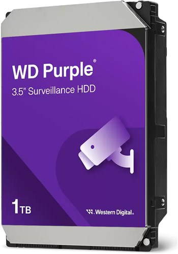 WD Surveillance Purple 1TB 3.5" Internal HDD Sata3 - 64MB Cache - 24X7 Always On Reliability - Built For Personal Home Office Or Small Business - Up To 64 Cameras - 3 Years Warranty
