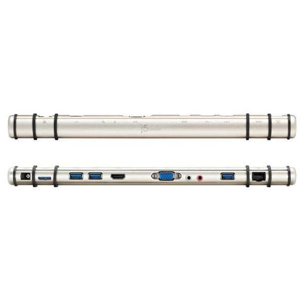 J5create Jud531 Mini Ultra Station (Usb3.0 To Hdmi / Vga, RJ-45, 3xUSB3.0, 3.5MM Microphone Input, 3.5MM Speaker Output)