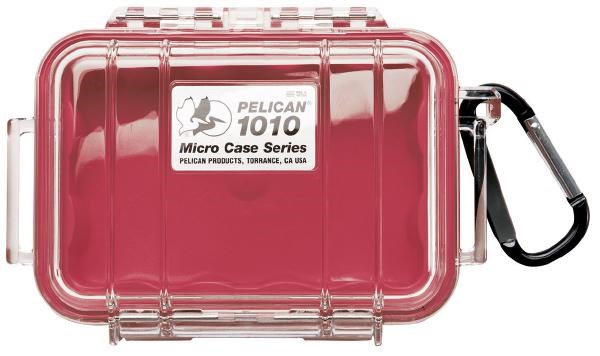 Pelican 1010 Micro Case - Clear With Red