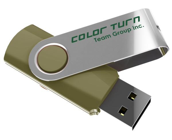 Team Group Usb Drive 16GB, Colour Turn, Usb2.0, Green &Amp; Silver, Rotating, Capless, 15MB/s Read*, 11G, Lifetime Warranty