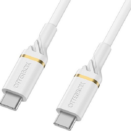 OtterBox Usb-C To Usb-C Fast Charge 2 Meter Cable Cloud Dust White - Up To 4X Faster Charging, Durable, Flexible, 480 MBPS Data Rate