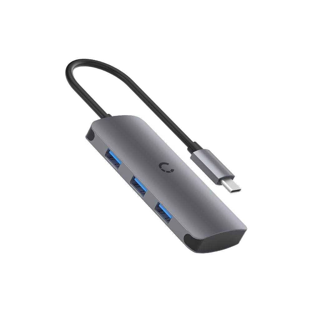 Cygnett SlimMate Usb-C Hub - Black (Cy3316hubc3), 100W Usb-C PD Pass-Through Port, 3X Usb-A 3.0, 1X SD Card & 1X Micro SD Card Port, Cable Length 15CM
