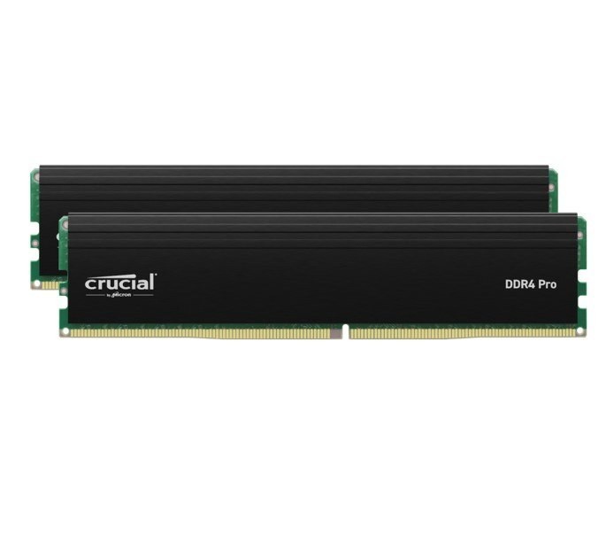 Crucial Pro 32GB (2x16GB) DDR4 Udimm 3200MHz CL22 Black Heat Spreader Support Intel XMP Amd Ryzen For Desktop PC Gaming Memory
