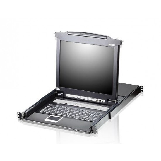 Aten 19" 8-Port Ps/2-Usb Vga LCD KVM Switch With Daisy-Chain Port And Usb Peripheral Support.