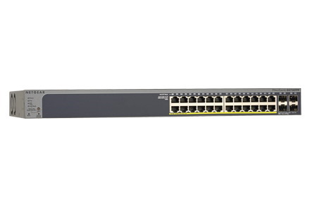Netgear 24-Port Smart L2/L2+ Managed Switch, Poe+(24) 380W, SFP(4), Life WTY